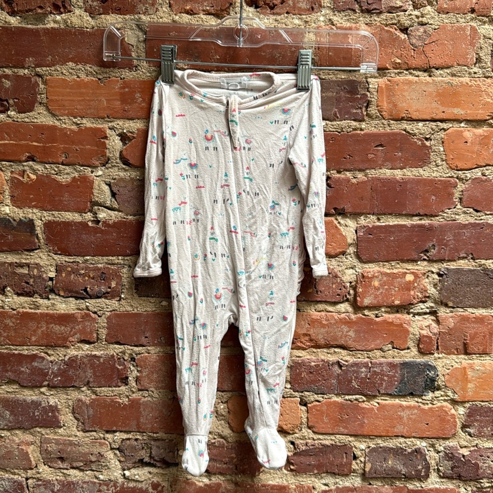 Angel Dear Pink Llama Zip Footie Pajama, Bamboo, 3-6 months
